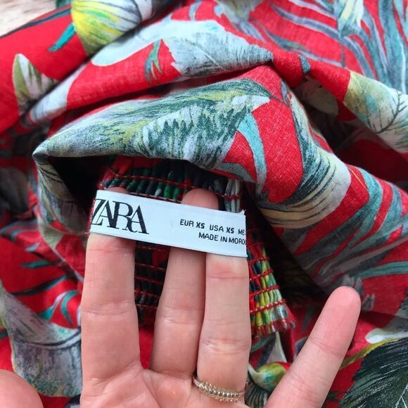 NEW zara leaf‎ printed mini dress - Picture 4 of 5